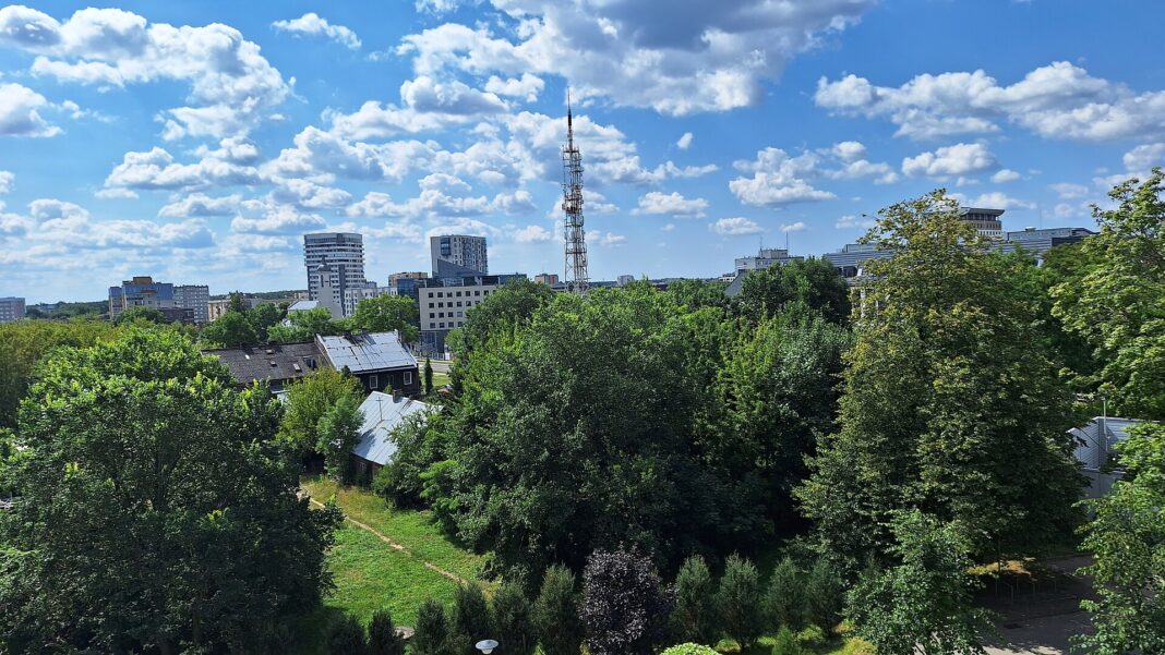 Widok z lotu ptaka na zabudowę Białegostoku