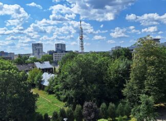 Widok z lotu ptaka na zabudowę Białegostoku